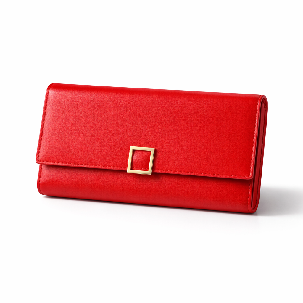 Scarlet Luxe Tri-Fold Wallet