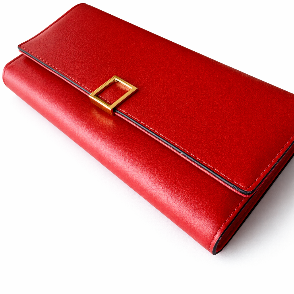 Scarlet Luxe Tri-Fold Wallet