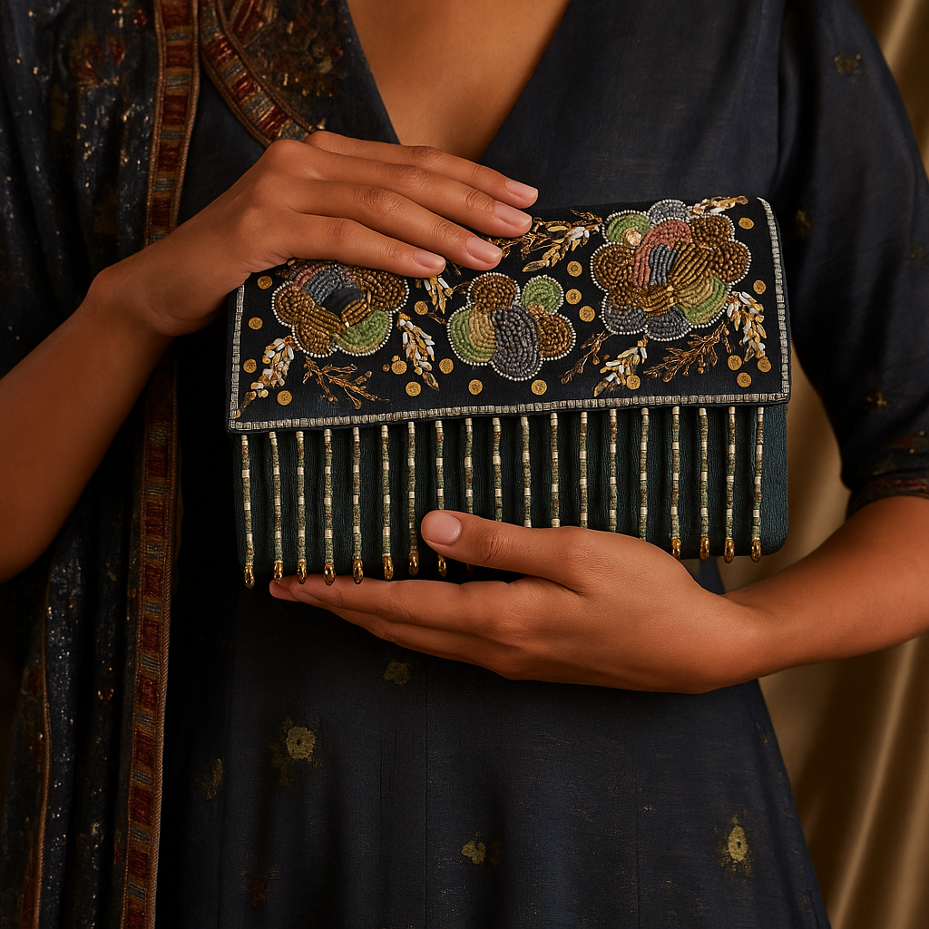Bleaded Bloom Bag || Partywear Clutch & Handbag
