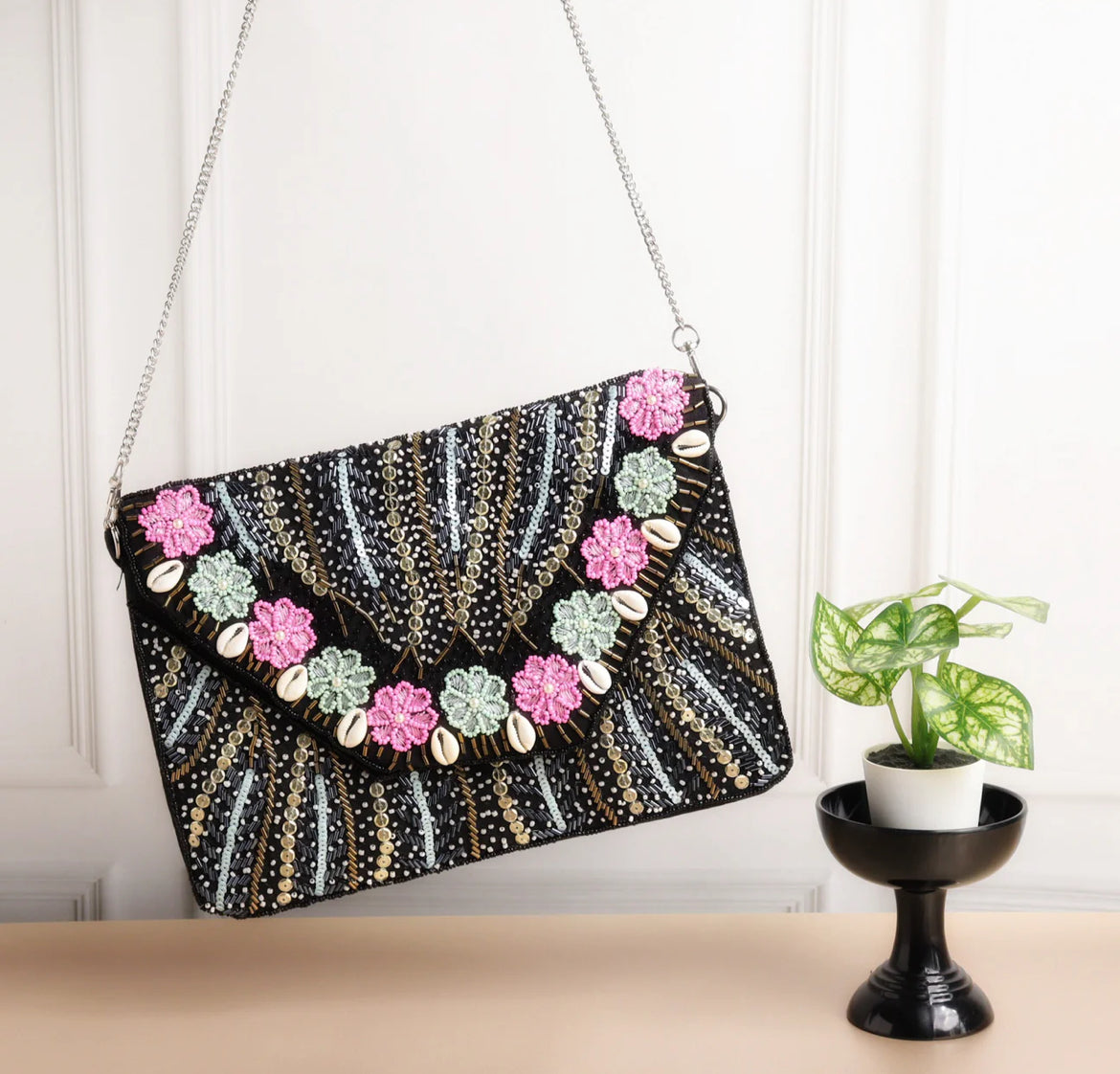 Bead Babe|| Hand Embroidered Boho Sling Bag